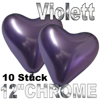Chrome-Herzluftballons-Violett-33-cm-10-Stueck