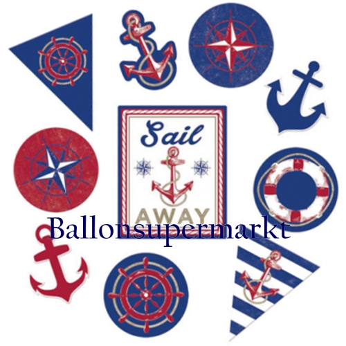 Cutouts-Anchors-Aweight-Dekoration-Tischdekoration-Mottoparty-Maritim-Segeln-Meer