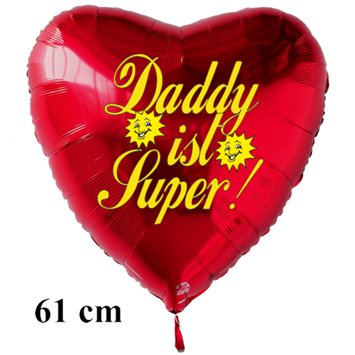 Daddy-ist-Super-Herzluftballon-Rot-61-cm-mit-Helium
