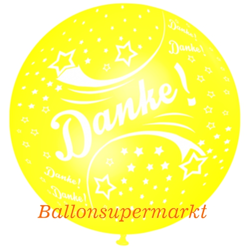 Danke-Luftballon-Riesenballon-zitronengelb