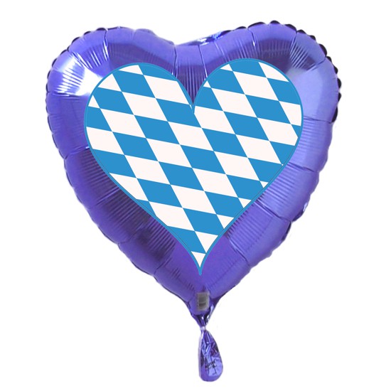 Bayrische-Raute-Dekoration-Luftballon in Herzform