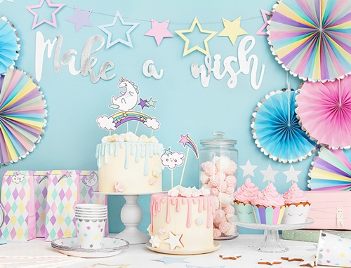 Deko-Rosetten-Faecher-Unicorn-3er-Set-Raumdekoration-Geburtstag-Partydeko-Beispiel Deko-Rosetten-Faecher-Unicorn-3er-Set-Raumdekoration-Geburtstag-Partydeko-Beispiel