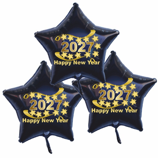 Dekoration-Silvester-3-Sternballons-aus-Folie-Happy-New-Year-2027