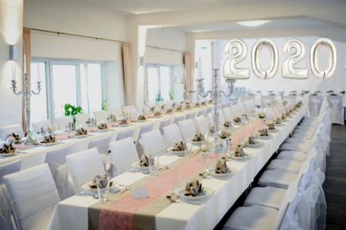 Sivester Dekoration Zahl 2020 Silber