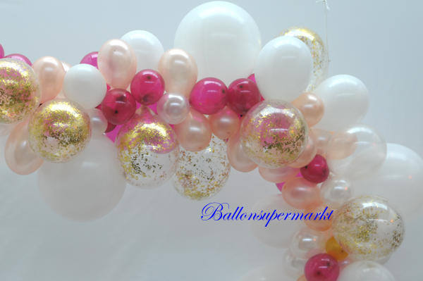 Detailansicht-Ballongirlande-Gold-Pink