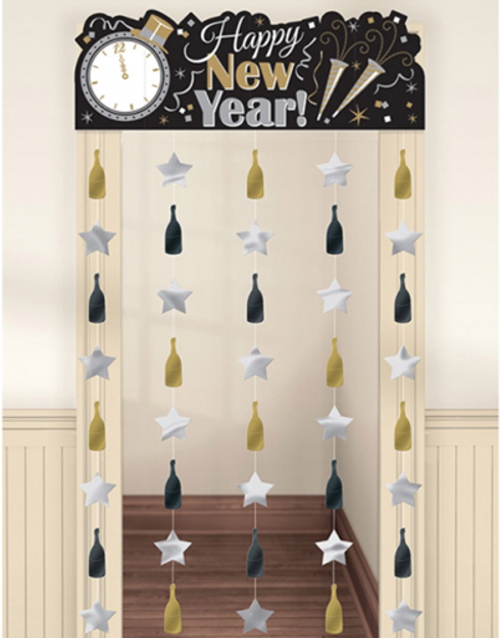 Dorway-Curtain-Happy-New-Year-Portal-und-Tuerdekoration-zu-Silvester-Partydeko-Neujahr