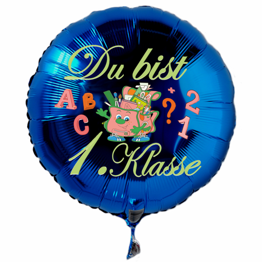 Du-bist-1.-Klasse-blauer-Luftballon-mit-Helium-zur-Einschulung