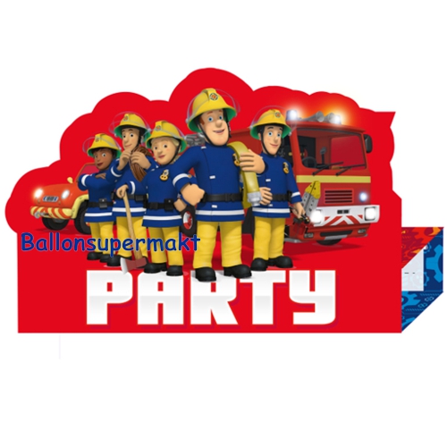 Einladungskarten-Feuerwehrmann-Sam-zum-Kindergeburtstag-Fireman-Sam--Penny-Elvis