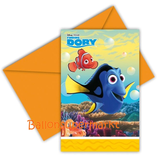 Einladungskarten-Findet-Dorie-Dekoration-Kindergeburtstag-Finding-Dory-Nemo