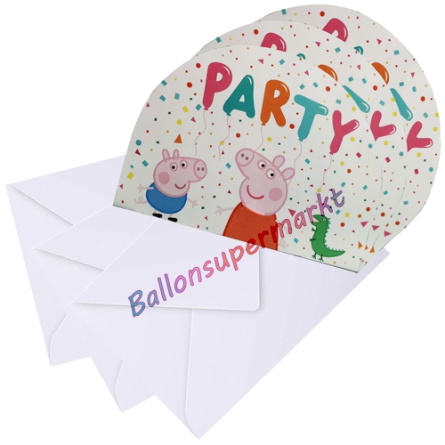 Einladungskarten-Peppa-Wutz-Partydekoration-zum-Kindergeburtstag-Peppa-Pig-Mottoparty