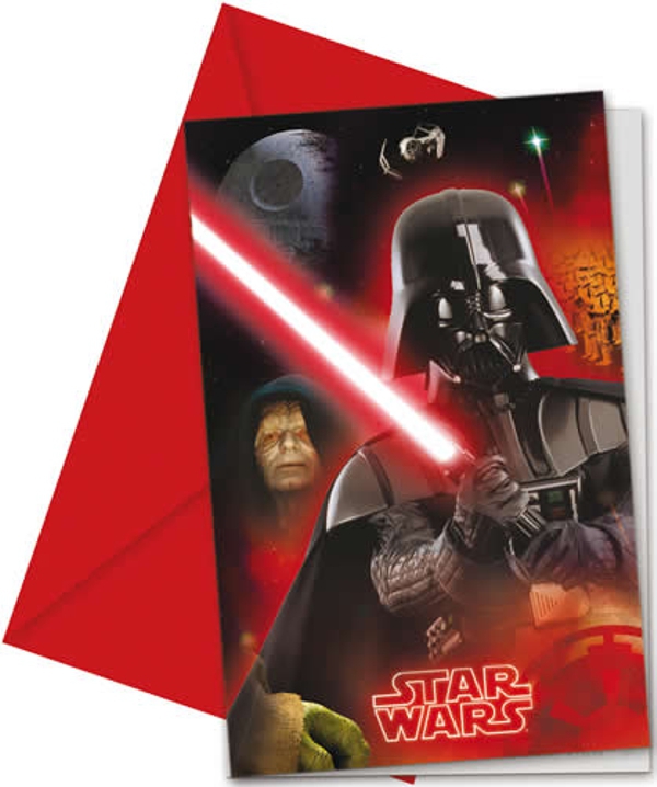 Einladungskarten-Star-Wars-Darth-Vader-Darth-Sidious-Palpatine-Todesstern-Meister-Yoda-Jedi-Ritter-Star-Trooper