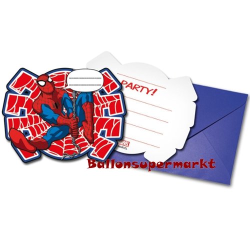 Einladungskarten-Ultimate-Spider-Man-Partydekoration-Kindergeburtstag-Marvel
