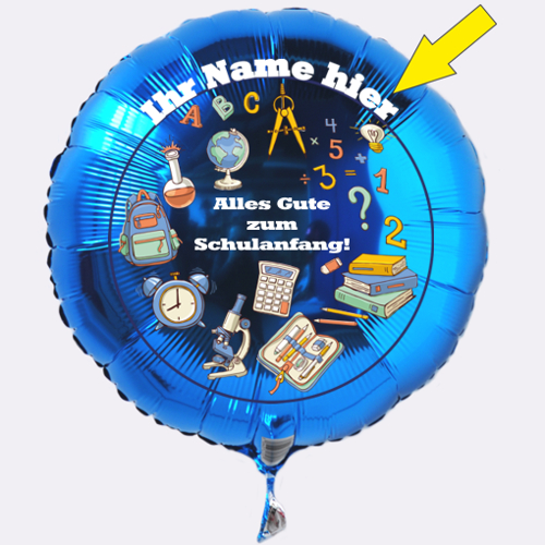 Endlich-Schule-Alles-Gute-zum-Schulanfang-blauer-Luftballon-mit-dem-Namen-des-Schulanfaengers