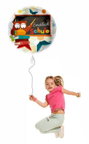Endlich-Schule-weisser-Luftballon-Eule-Tafel-45-cm-zu-Einschulung-Schulbeginn-mit-Helium-als-Geschenk