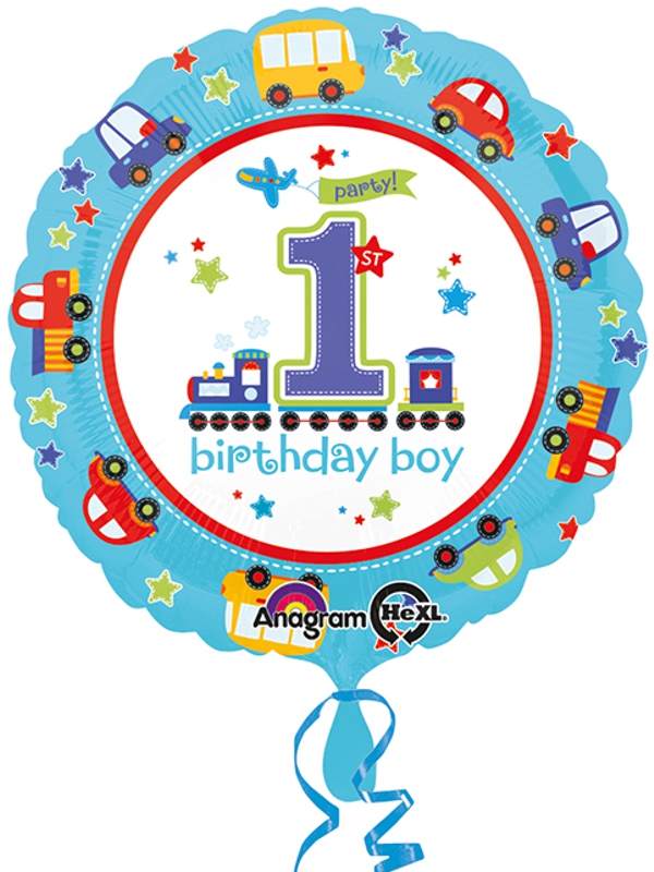 Folienballon-1st-Birthday-Boy-Luftballon-Partydekoration-zum-1-Kindergeburtstag-Junge