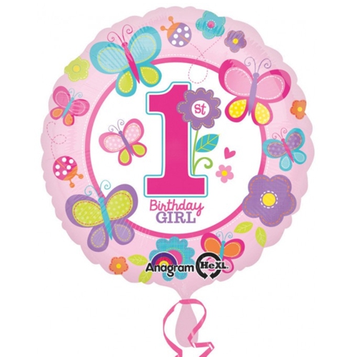 Folienballon-1st-Birthday-Girl-Luftballon-Partydekoration-zum-1-Kindergeburtstag-Maedchen