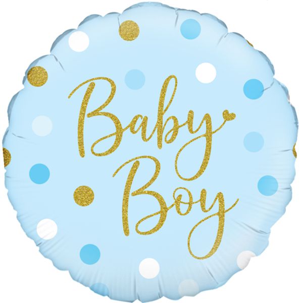 Folienballon-sparkling-baby-boy-dots-holografisch-Luftballon-zur-Geburt-Babyparty-Taufe-Maedchen-Glitter
