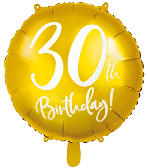 Folienballon-30th-Birthday-Gold-zum-30-Geburtstag-Luftballon-Geschenk-Dekoration