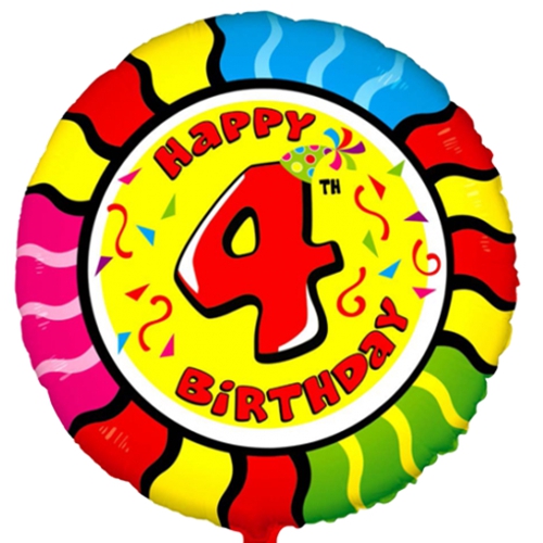 Folienballon-4.-Geburtstag-Happy-Birthday-Animalloon-4-Luftballon-Geschenk-Dekoration-Kindergeburtstag