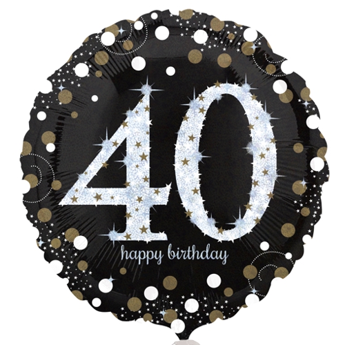 Folienballon-40-Geburtstag-Sparkling-Birthday-40-Luftballon-holografisch-Geschenk