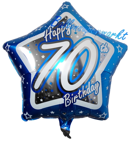 Folienballon-70.-Geburtstag-Blue-Star-Happy-70th-Birthday-Luftballon-Geschenk-Dekoration-Gruss