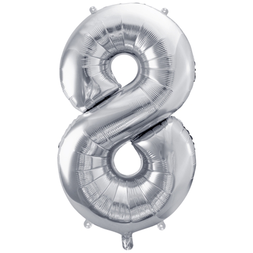 Folienballon-86cm-Zahl-8-Silber-Luftballon-Geschenk-Geburtstag-Jubilaeum-Firmenveranstaltung