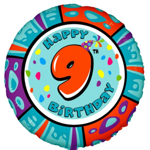 Folienballon-9.-Geburtstag-Happy-Birthday-Animalloon-9-Luftballon-Geschenk-Dekoration-Kindergeburtstag