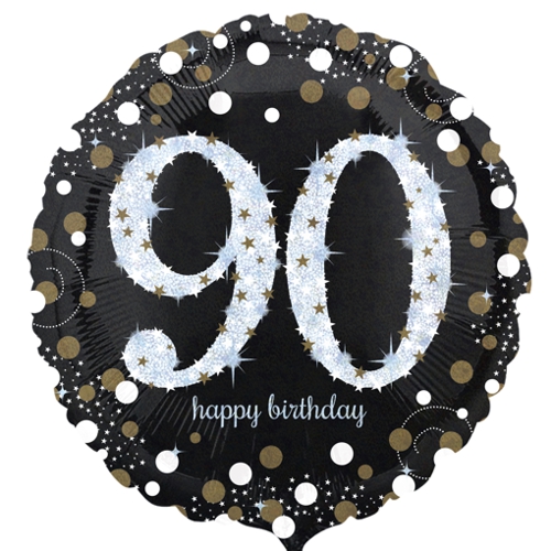 Folienballon-90-Geburtstag-Sparkling-Birthday-90-Luftballon-holografisch-Geschenk