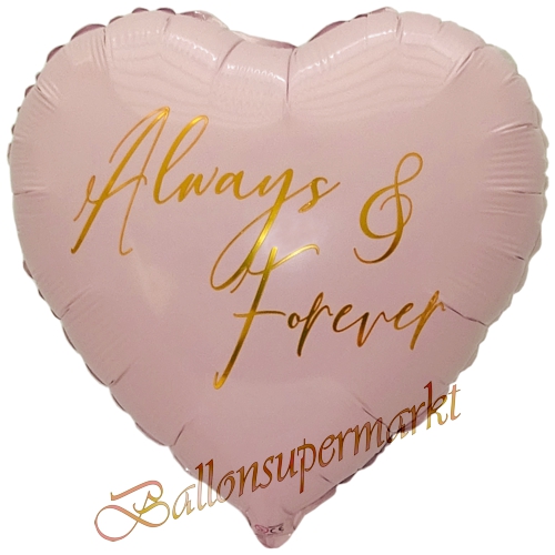 Folienballon-Always-and-Forever-Herzluftballon-Rosa-Gold-zur-Hochzeit-Dekoration-Geschenk-Ballon
