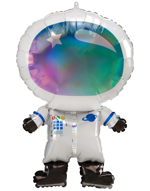 Folienballon-Astronaut-irisierend-Shape-Dekoration-Weltraum-Luftballon-Geschenk-zum-Geburtstag-Rakete