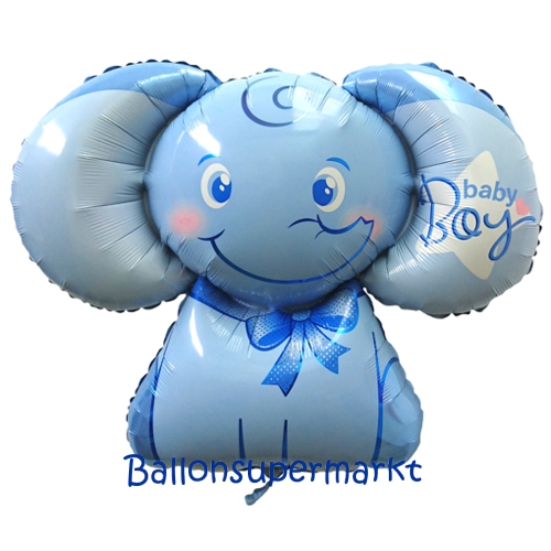 Folienballon-Baby-Boy-Elefantenbaby-Shape-Luftballon-zur-Geburt-Babyparty-Taufe-Junge-Boy