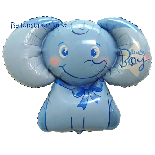 Folienballon-Baby-Boy-Elefantenbaby-Shape-Luftballon-zur-Geburt-Babyparty-Taufe-Junge
