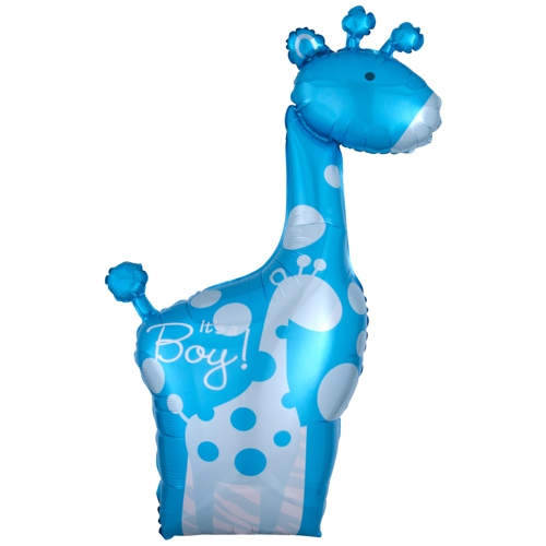 Grosse-Giraffe-Luftballon-aus-Folie-zu-Geburt-Taufe-Baby-Boy-Junge