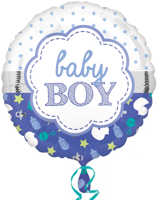 Folienballon-Baby-Boy-Muschel-Luftballon-zur-Geburt-Babyparty-Taufe-Junge-Boy