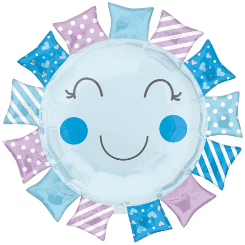 Folienballon-Baby-Boy-Sunshine-Sonne-Shape-Luftballon-zur-Geburt-Babyparty-Taufe-Junge