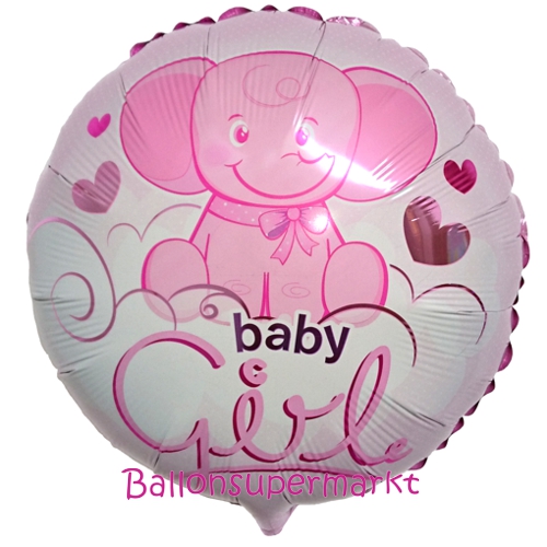 Folienballon-Baby-Girl-Elefant-Luftballon-zur-Geburt-Babyparty-Taufe-Maedchen-Girl