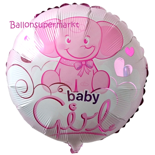 Folienballon-Baby-Girl-Elefant-Luftballon-zur-Geburt-Babyparty-Taufe-Maedchen