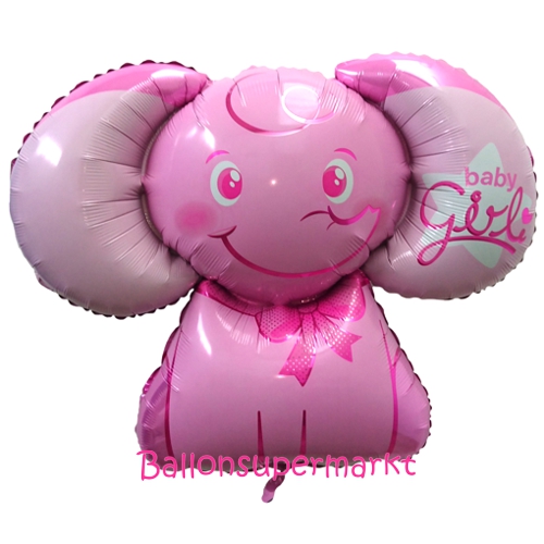 Folienballon-Baby-Girl-Elefantenbaby-Shape-Luftballon-zur-Geburt-Babyparty-Taufe-Maedchen-Girl