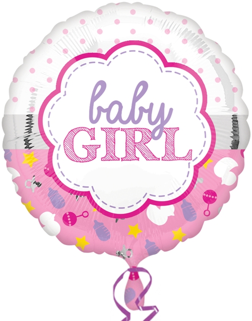 Folienballon-Baby-Girl-Muschel-Luftballon-zur-Geburt-Babyparty-Taufe-Maedchen-Girl