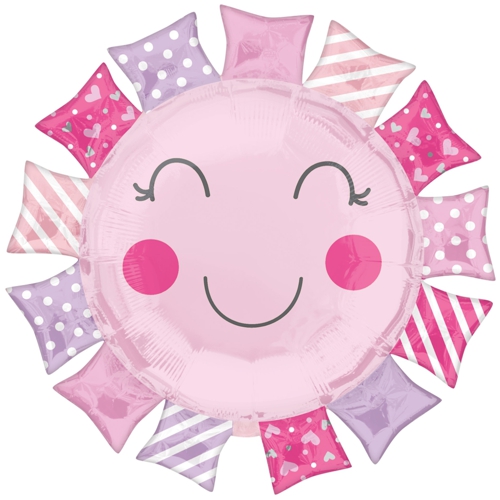 Folienballon-Baby-Girl-Sunshine-Sonne-Shape-Luftballon-zur-Geburt-Babyparty-Taufe-Maedchen
