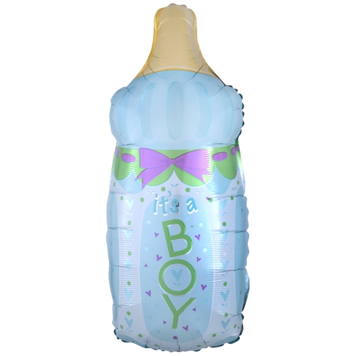 Folienballon-Babyflasche-Its-a-Boy-Shape-Luftballon-Dekoration-zur-Geburt-Taufe-Babyparty-Junge