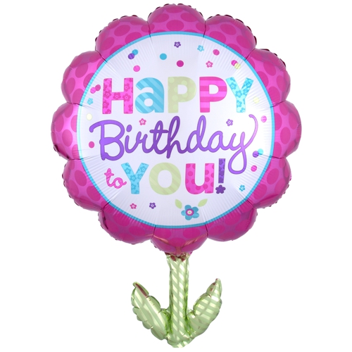 Folienballon-Blume-Happy-Birthday-to-You-Shape-zum-Geburtstag-Geschenk