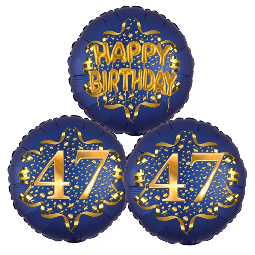 Folienballon-Bouquet-zum-47.-Geburtstag-Satin-Navy-Zahl-47-Happy-Birthday-Luftballons-Geschenk