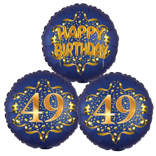 Folienballon-Bouquet-zum-49.-Geburtstag-Satin-Navy-Zahl-49-Happy-Birthday-Luftballons-Geschenk