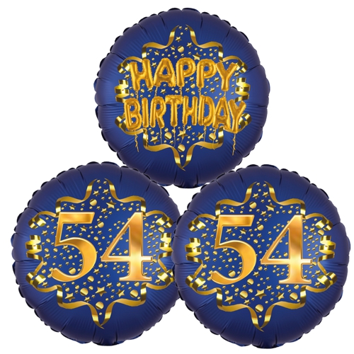 Folienballon-Bouquet-zum-54.-Geburtstag-Satin-Navy-Zahl-54-Happy-Birthday-Luftballons-Geschenk