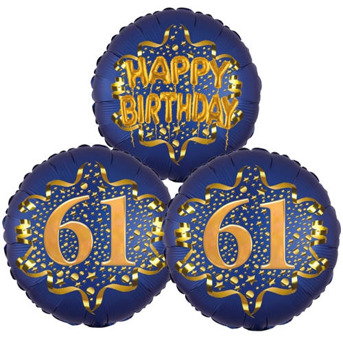 Folienballon-Bouquet-zum-61.-Geburtstag-Satin-Navy-Zahl-61-Happy-Birthday-Luftballons-Geschenk