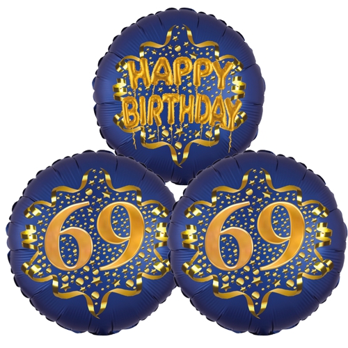 Folienballon-Bouquet-zum-69.-Geburtstag-Satin-Navy-Zahl-69-Happy-Birthday-Luftballons-Geschenk