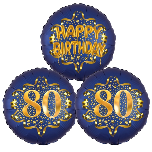 Folienballon-Bouquet-zum-80.-Geburtstag-Satin-Navy-Zahl-80-Happy-Birthday-Luftballons-Geschenk