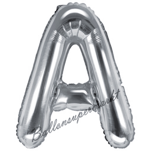 Folienballon-Buchstabe-35-cm-A-Silber-Luftballon-Geschenk-Geburtstag-Hochzeit-Firmenveranstaltung