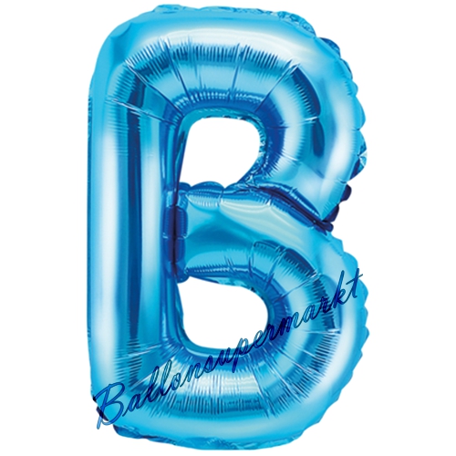 Folienballon-Buchstabe-35-cm-B-Blau-Luftballon-Geschenk-Geburtstag-Hochzeit-Firmenveranstaltung